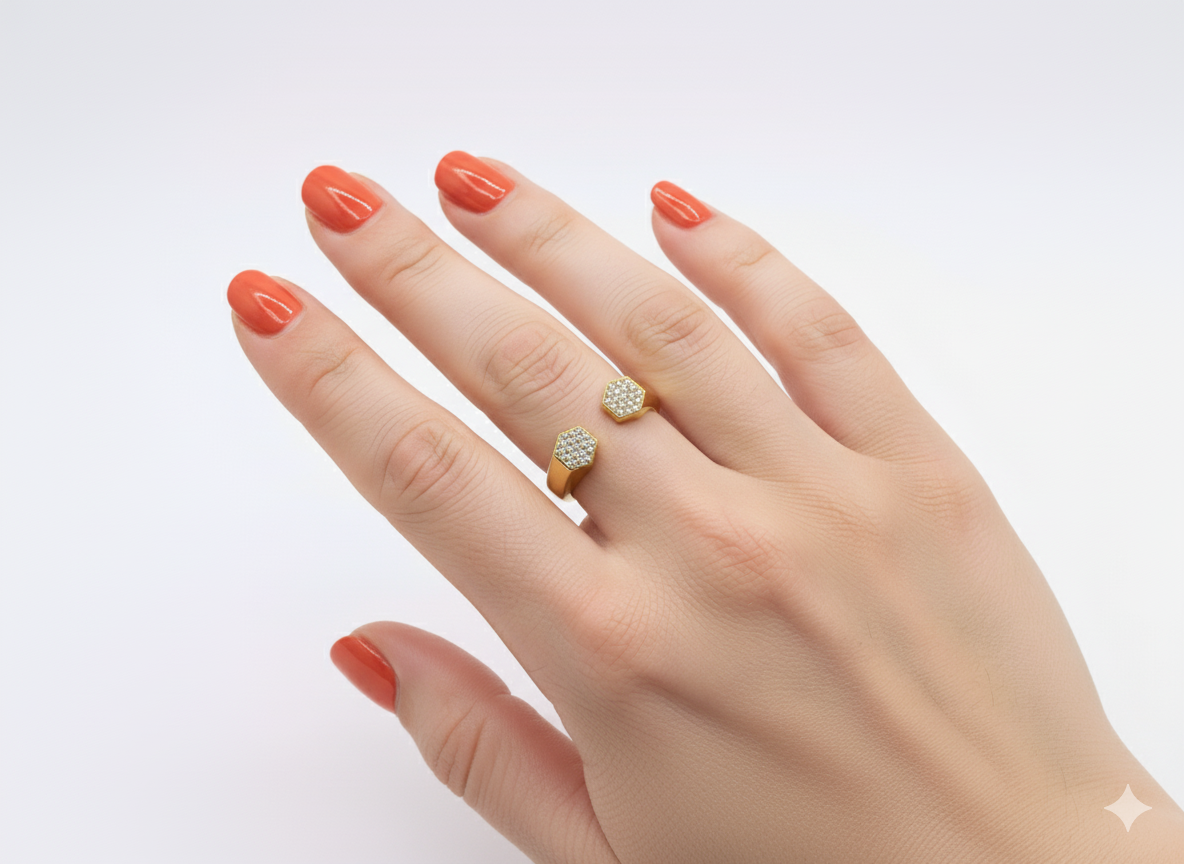 HEXAGON SPARKLE RING