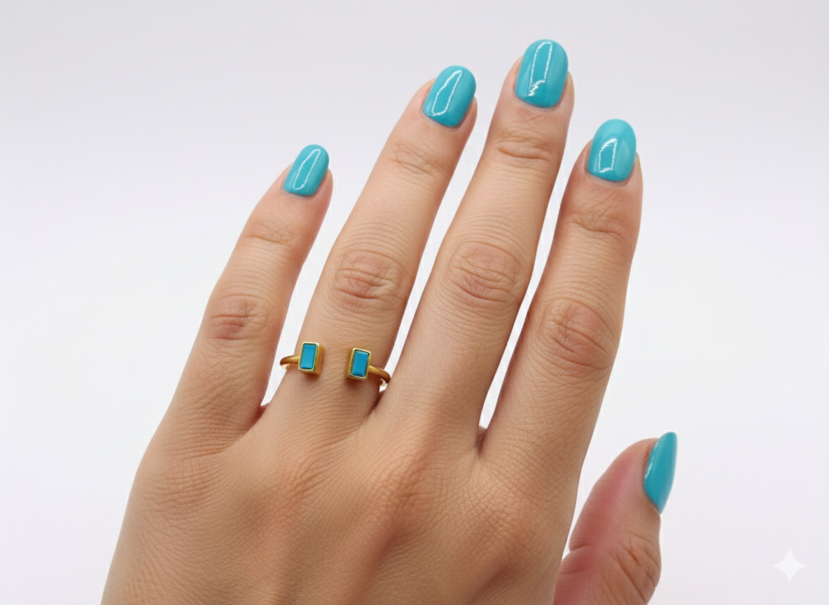 SQUARE BLUE TIFFANY RING